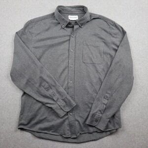 Ministry of Supply Shirt Mens XL Standard Fit Grey Micro-Stripe Button-Down